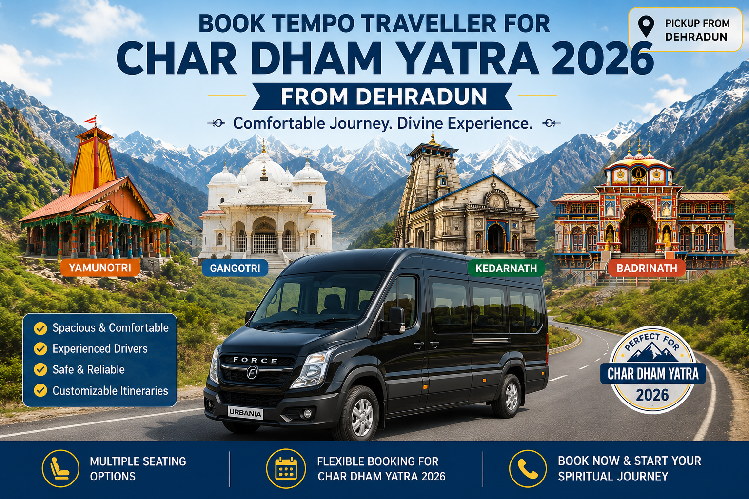 How to Book Tempo Traveller for Char Dham Yatra 2026 from Dehradun?